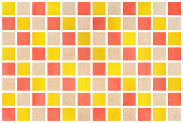 Watercolor yellow, beige and salmon squares