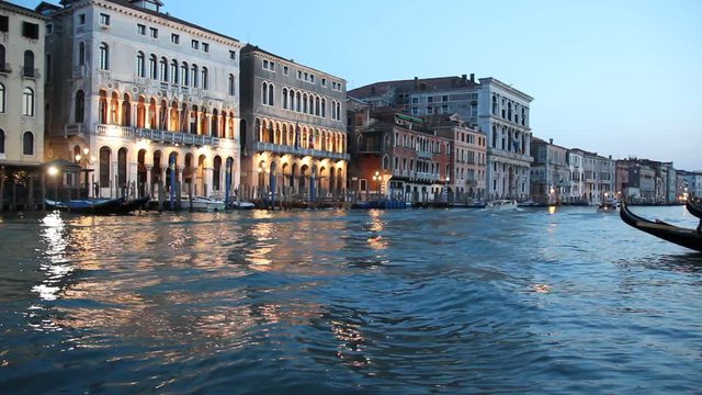 Canal near the Rialto bridge in Venice, Italy