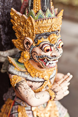 Ganesh Statue on green exotic leaves