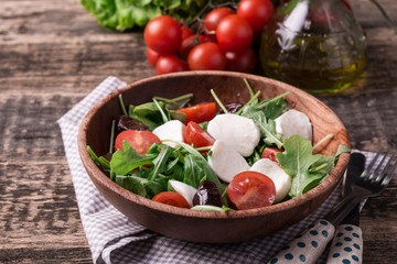 Salad with mozzarella cheese,healthy food