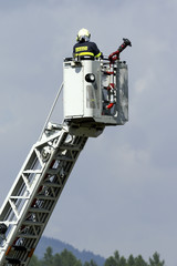 Firefighters extinguish fire fire vehicle