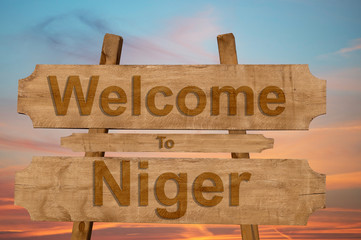 Welcome to Niger sign on wood background