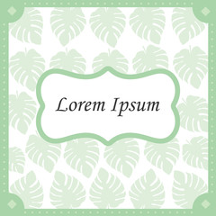 Vintage green pattern with text frame vector design