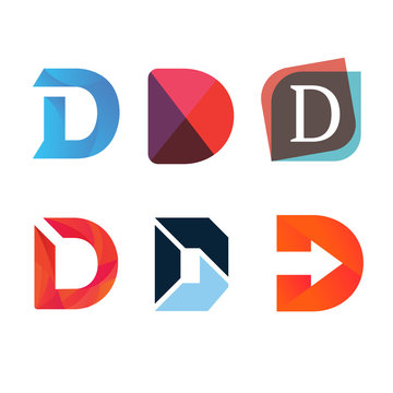 D letter logo company sign vector design