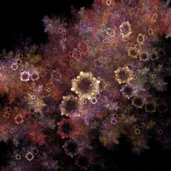 Fototapeta na wymiar fractal bouquet of flowers in a haze