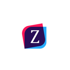 Clean company logotype z letter shapes sign vector design