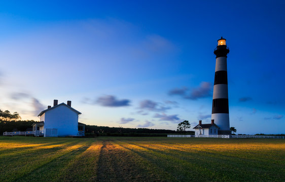 Bodie Island Lighthouse sunset in Nag's Head NC