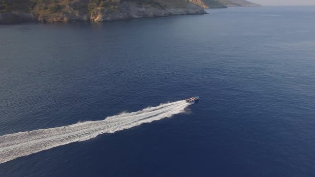 Speed boat aerial footage