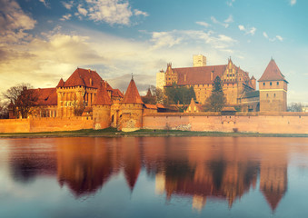 Fototapeta na wymiar Teutonic Castle in Malbork (Marienburg) in Pomerania (Poland)