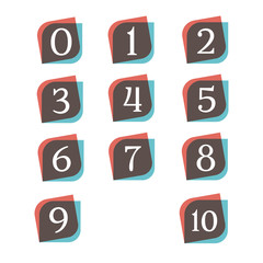 Numbers retro signs digit symbols logo company vector design