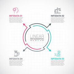 Thin line flat element for infographic.