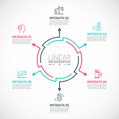Thin line flat element for infographic.