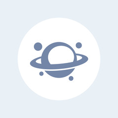 Planet icon, saturn, astronomy, asteroid belt, space travel