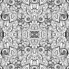 Vector Seamless Abstract Black and White Tribal Pattern