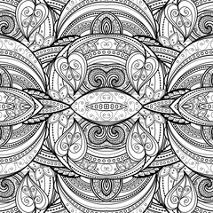 Vector Seamless Abstract Black and White Tribal Pattern