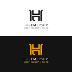 H letter logo lines emblem sign vector element icon