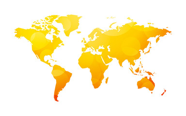 yellow world map
