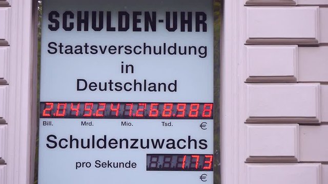 Schulden-Uhr-Staatsverschuldung in Deutschland