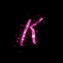Fototapeta premium Sparkles Letter k