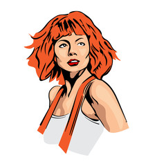 Woman worker portrait vector pic