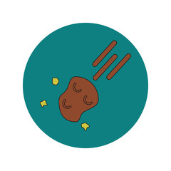 Vector illustration in flat design of space meteorite