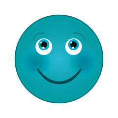 flat design happy smirk emoticon icon vector illustration