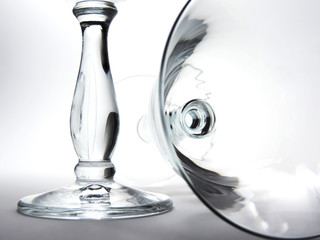 Elegant, empty wineglasses, high contrast study shot.