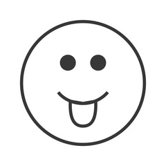 Fototapeta premium flat design tongue out emoticon icon vector illustration