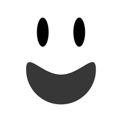 flat design smile emoticon icon vector illustration