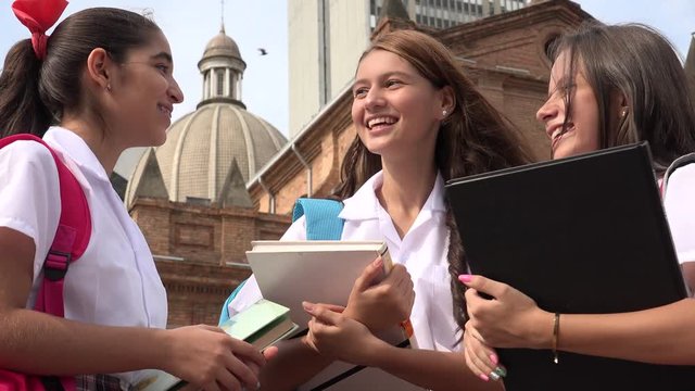 Catholic School Female Teen Students Talking