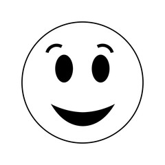 flat design smile emoticon icon vector illustration