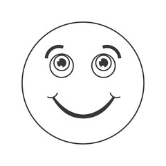 flat design smile emoticon icon vector illustration