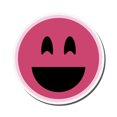 flat design smile emoticon icon vector illustration