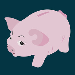 Vector piggy bank concept in flat style - money savings