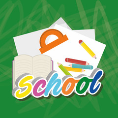 colors paper book back to shool education  icon set. Colorful and grunge design. Vector illustration