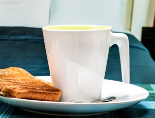 Coffee And Toast Represents Meal Time And Beverages