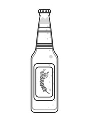 flat design beer bottle icon vector illustration