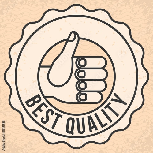 Thumbs Up Hand Sign In Circle Badge Best Quality Typography