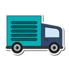 flat design cargo truck icon vector illustration