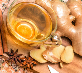 Healthy Ginger Tea Represents Beverages Spices And Refreshment