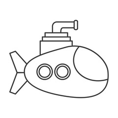 flat design small submarine icon vector illustration