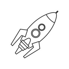 flat design toy rocket icon vector illustration