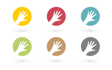 colorful hands in circle icon