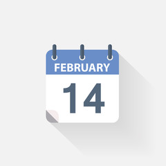 14 february calendar icon