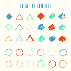 Set of hand drawn shapes. Vector illustration