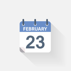 23 february calendar icon