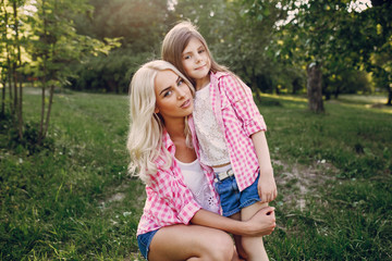 young family mother and daughter