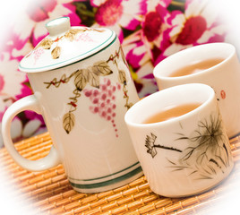 Green Tea Break Represents Breaks Refreshment And Fresh