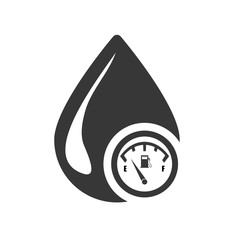 drop gauge petroleum gasoline oil industry silhouette icon. Flat and Isolated design. Vector illustration