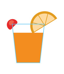 flat design garnished cocktail icon vector illustration